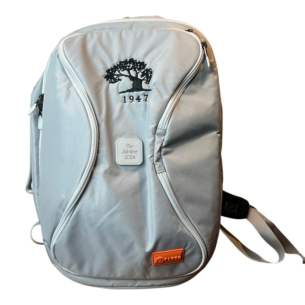 Stitch Golf Jubilee 2024 Blue Gray Backpack 1947 Tree Logo Laptop Bag